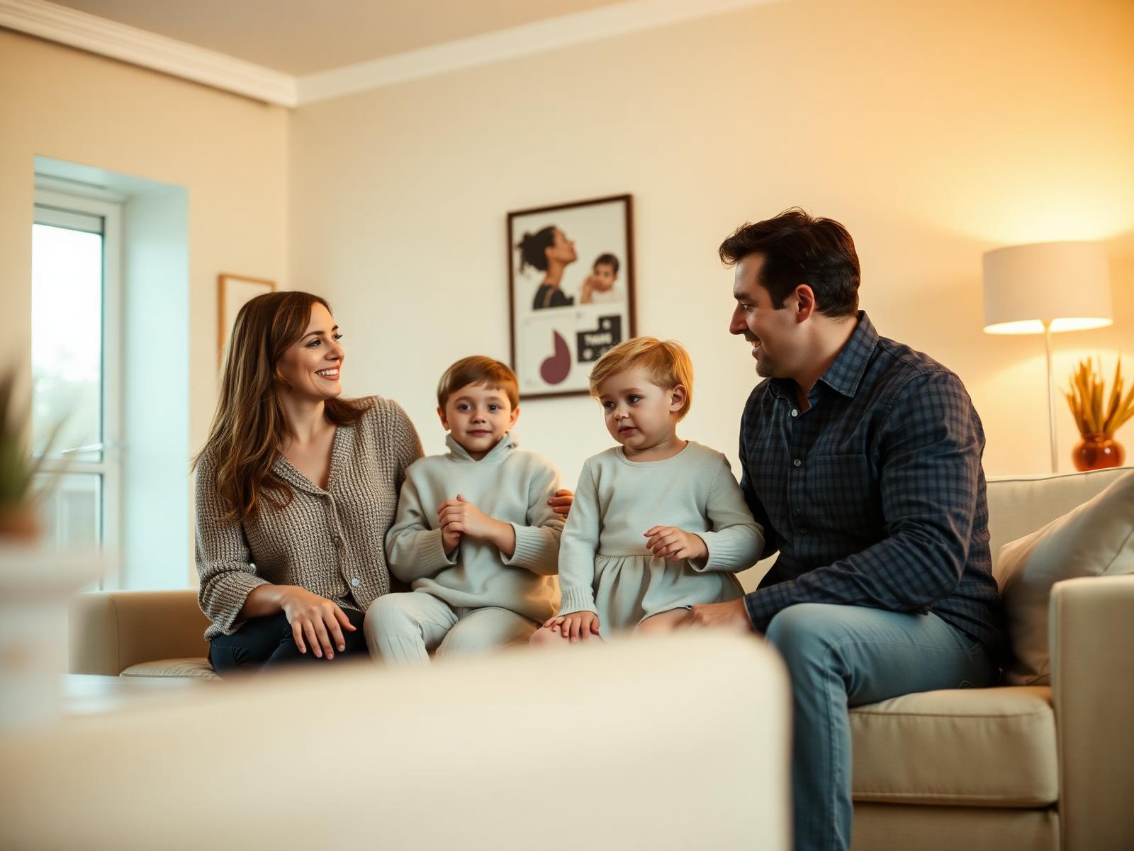 Famiglia italiana seguita da un consulente Assicurazioni Pititto